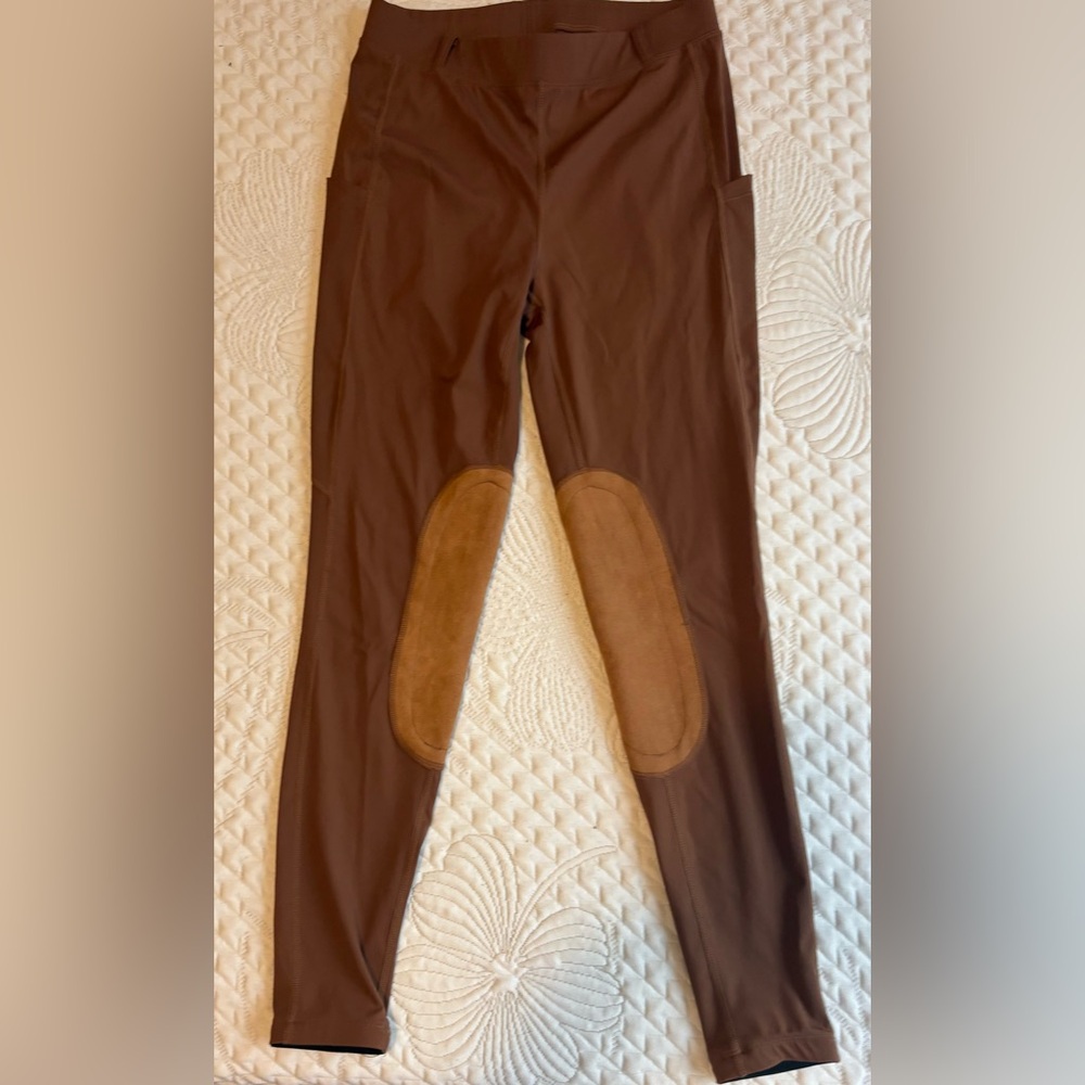Baleaf Leggings Brown Equestrian Breeches Pockets Riding Women's S